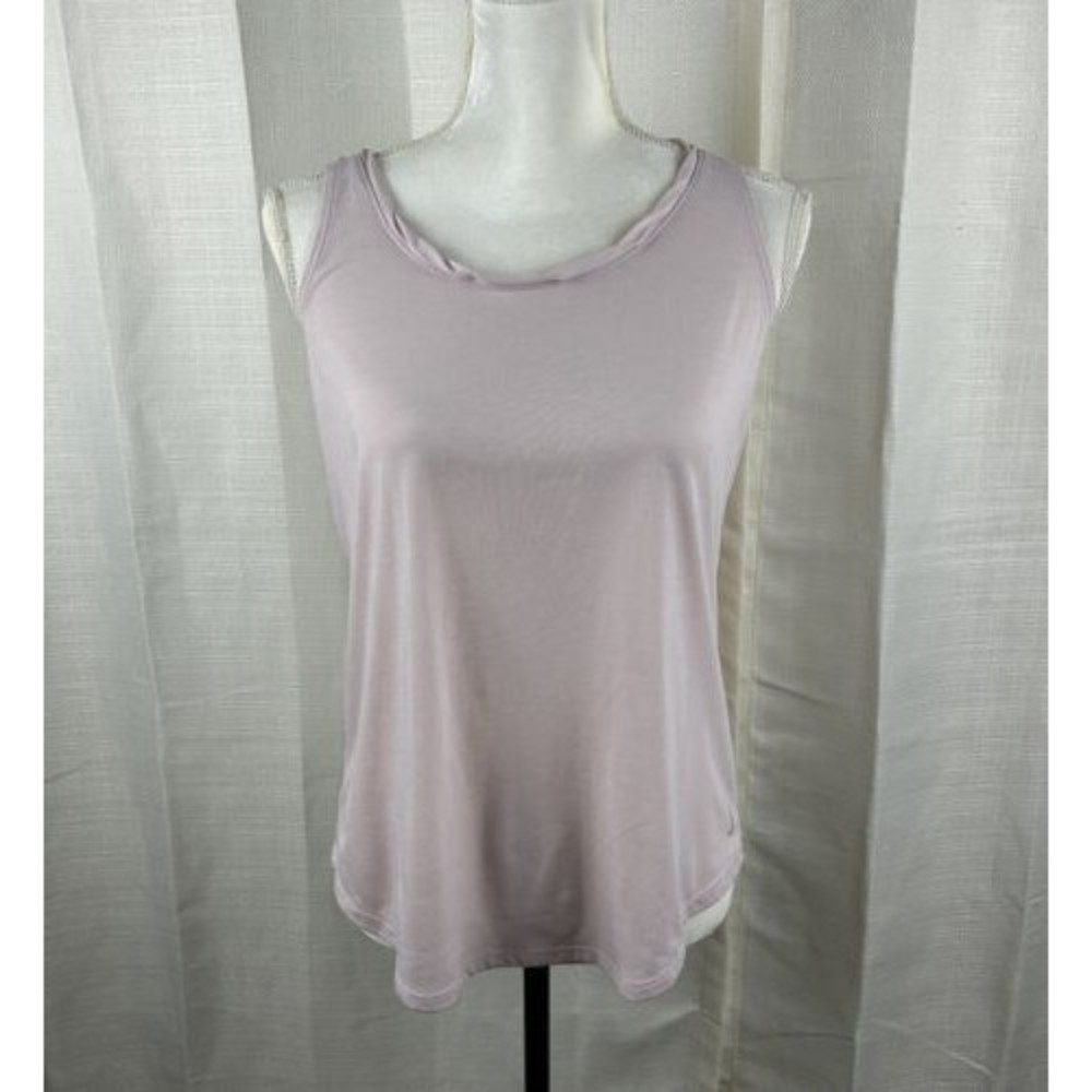 Nike Womens Size Medium Activewear Keyhole Open Back Workout Tank Top Light Pink